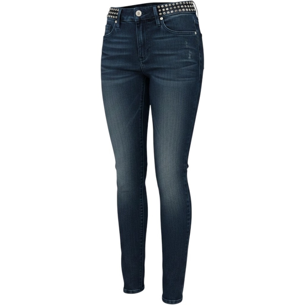 Blank NYC Dark Wash Skinny Jeans Studded Waistband Denim Jeans